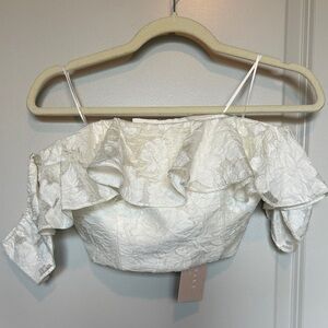 KEEPSAKE the Label Cream Floral Crop Top